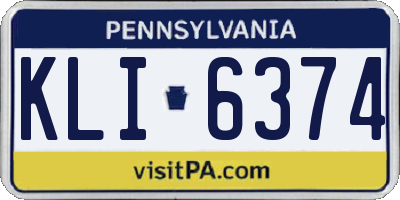 PA license plate KLI6374