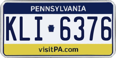 PA license plate KLI6376