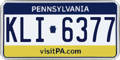PA license plate KLI6377