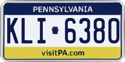 PA license plate KLI6380