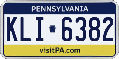 PA license plate KLI6382