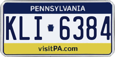 PA license plate KLI6384