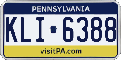 PA license plate KLI6388