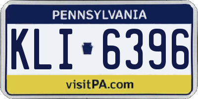 PA license plate KLI6396