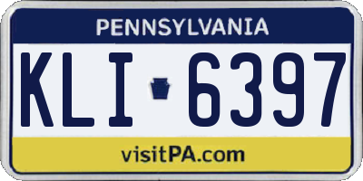 PA license plate KLI6397