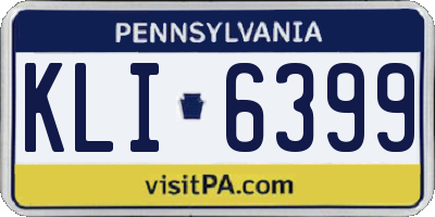 PA license plate KLI6399