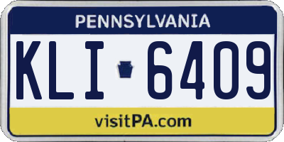 PA license plate KLI6409