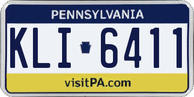 PA license plate KLI6411