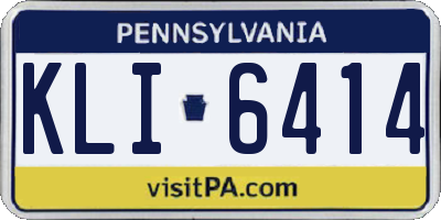 PA license plate KLI6414