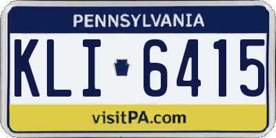 PA license plate KLI6415