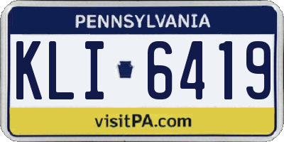 PA license plate KLI6419
