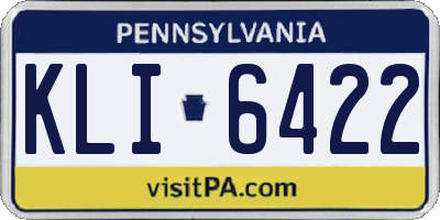 PA license plate KLI6422