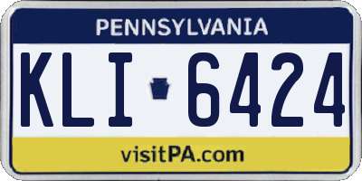PA license plate KLI6424