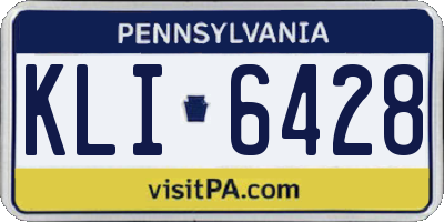 PA license plate KLI6428