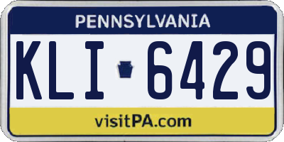 PA license plate KLI6429