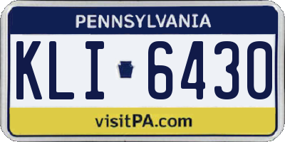 PA license plate KLI6430