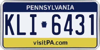 PA license plate KLI6431