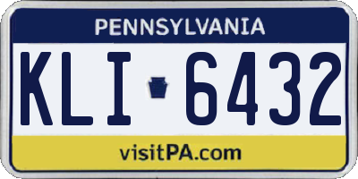 PA license plate KLI6432