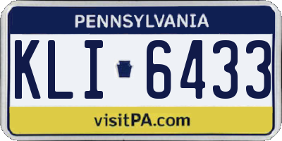 PA license plate KLI6433