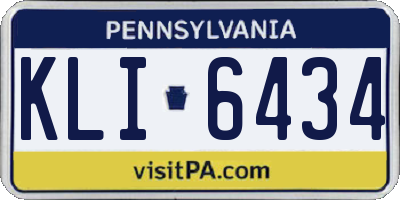 PA license plate KLI6434