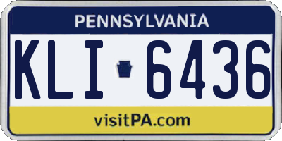 PA license plate KLI6436