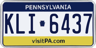 PA license plate KLI6437