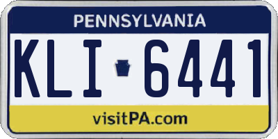 PA license plate KLI6441