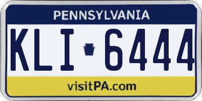 PA license plate KLI6444