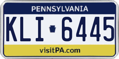 PA license plate KLI6445