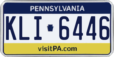 PA license plate KLI6446