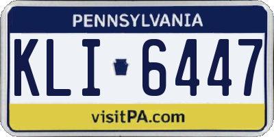 PA license plate KLI6447