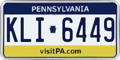 PA license plate KLI6449