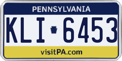 PA license plate KLI6453