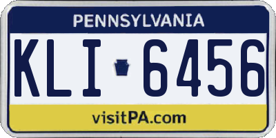 PA license plate KLI6456