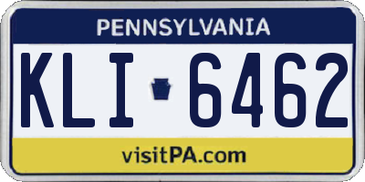 PA license plate KLI6462
