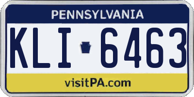 PA license plate KLI6463