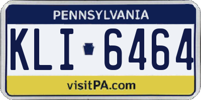 PA license plate KLI6464
