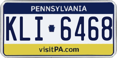 PA license plate KLI6468