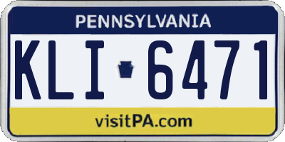 PA license plate KLI6471