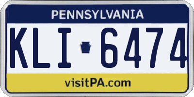 PA license plate KLI6474