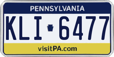 PA license plate KLI6477
