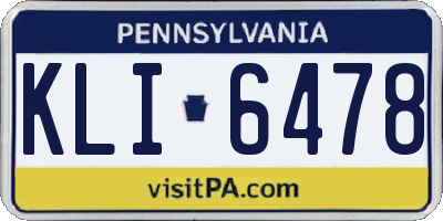 PA license plate KLI6478