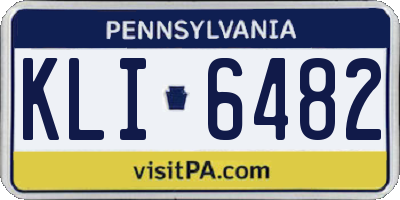 PA license plate KLI6482
