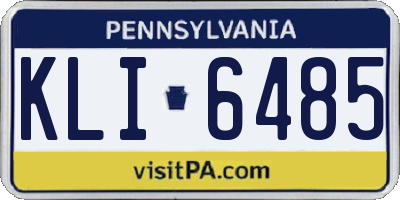 PA license plate KLI6485