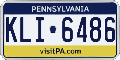 PA license plate KLI6486