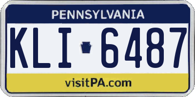 PA license plate KLI6487