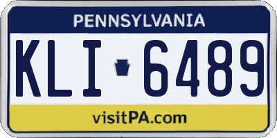 PA license plate KLI6489
