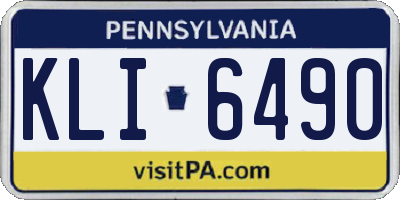 PA license plate KLI6490