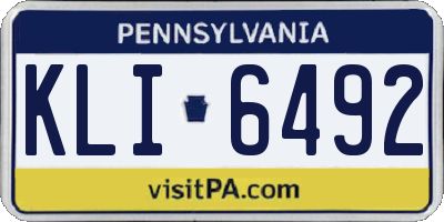 PA license plate KLI6492