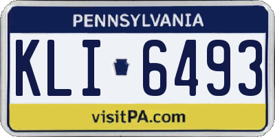 PA license plate KLI6493